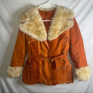 Vintage 70s Orange Boho Coat